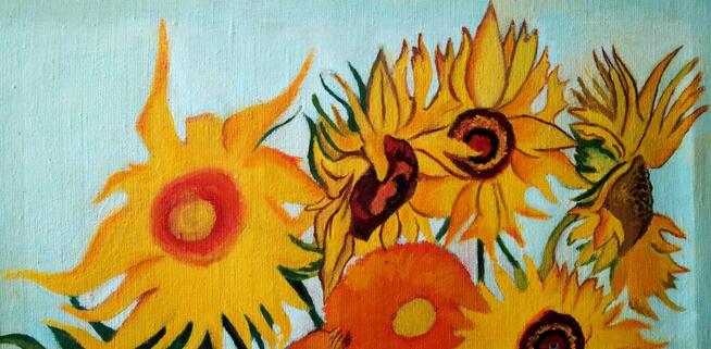 Obraz Olejny: Słoneczniki - Van Gogh -Nie Fotokopia HANDMADE