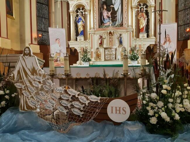 Rybka z imieniem dziecka dekoracja Pierwsza Komunia