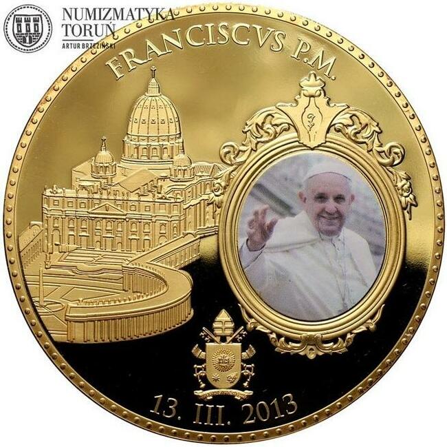 MEDAL PAPIEŻ BENEDYKT PAWEŁ II LEO VI PIUS ZŁOTO Au 24 karat