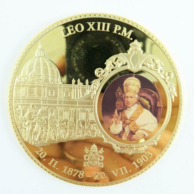 MEDAL PAPIEŻ BENEDYKT PAWEŁ II LEO VI PIUS ZŁOTO Au 24 karat