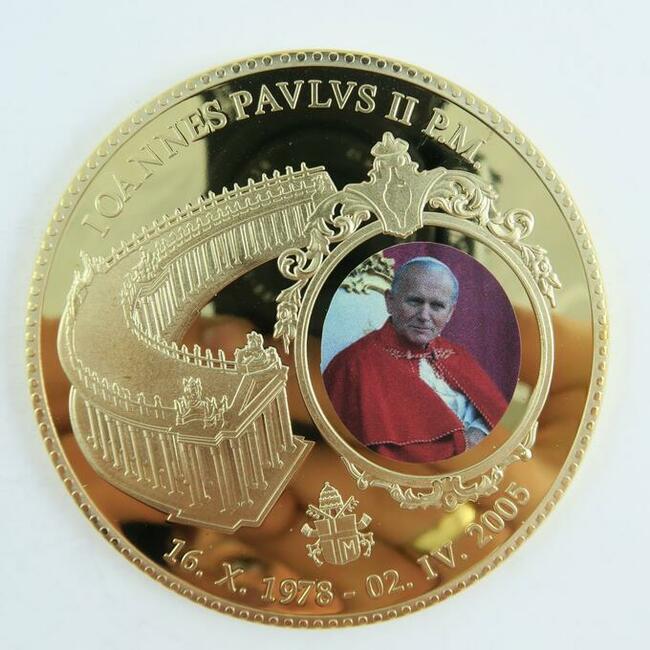 MEDAL PAPIEŻ BENEDYKT PAWEŁ II LEO VI PIUS ZŁOTO Au 24 karat