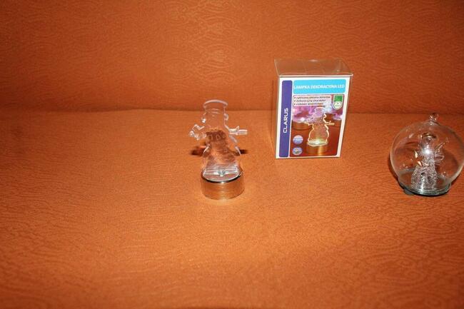 Bombka LED szklana kula anioł + bałwan LED