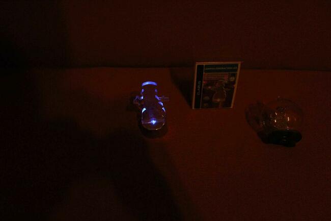 Bombka LED szklana kula anioł + bałwan LED