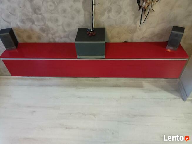 Szafka RTV_Wisząca_ Czerwony Połysk_ Wymiary 180*25*27,5