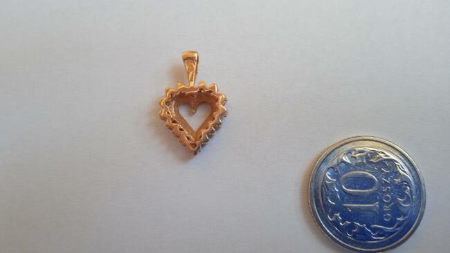 Złota zawieszka serce próba 583
