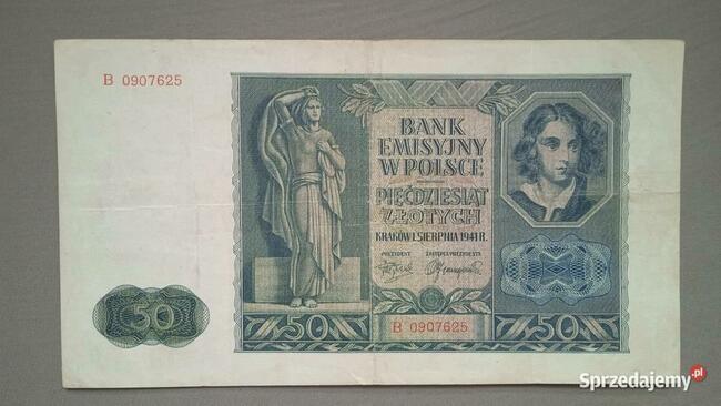 Banknot 50 zł 1941 r seria B, C