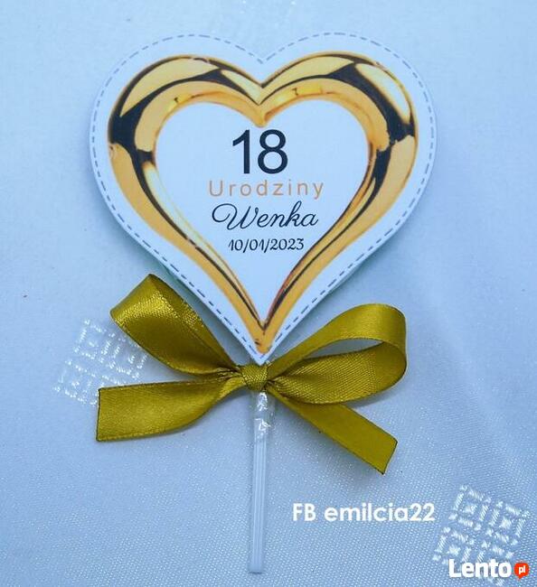 Duże Lizaki Deseniowe jako podziękowanie dla gości URODZINY