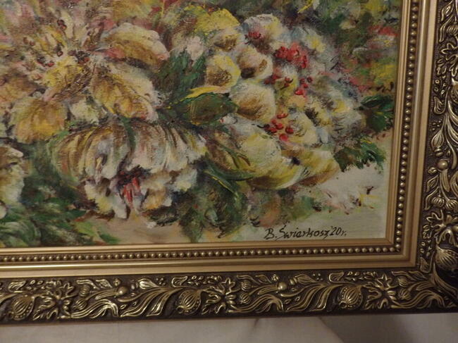 Obraz olejny KWIATY O ZACHODZIE