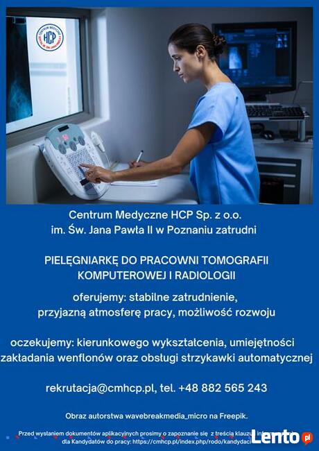Pielęgniarka Pracownia Tomografii Komputerowej - Poznań