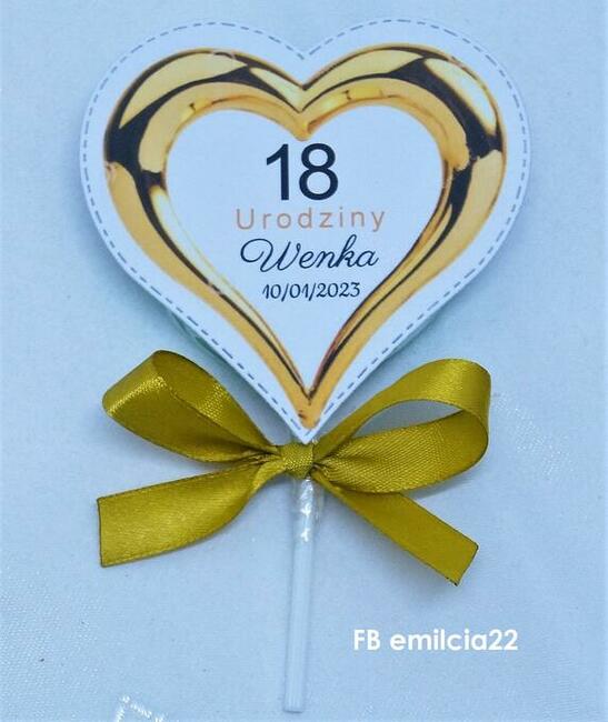 Duże Lizaki Deseniowe jako podziękowanie dla gości URODZINY