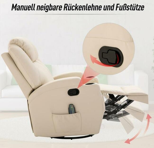 Fotel z masażem z funkcją ogrzewania