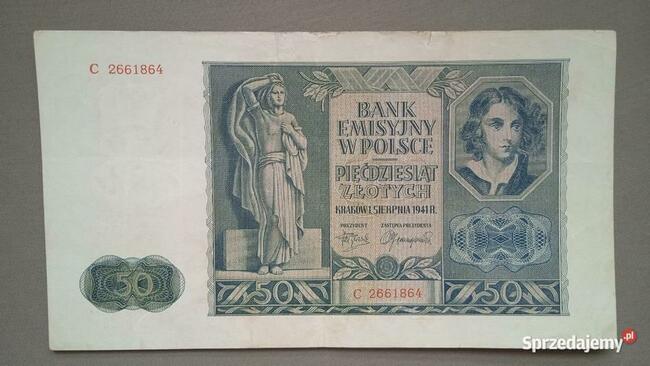 Banknot 50 zł 1941 r seria B, C