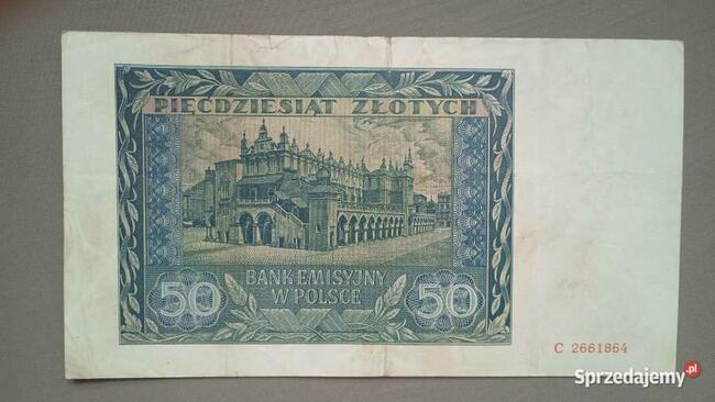 Banknot 50 zł 1941 r seria B, C