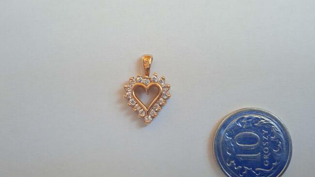 Złota zawieszka serce próba 583