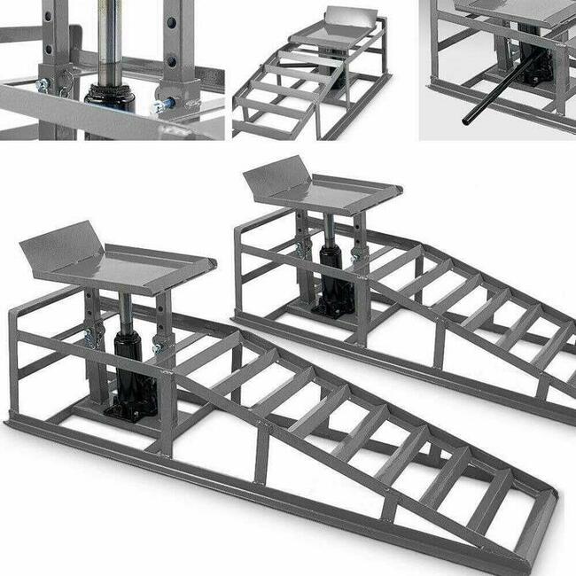 RAMPY Najazdy Z Podnośnikiem Hydraulicznym 2SZT - MAX 4 TONY