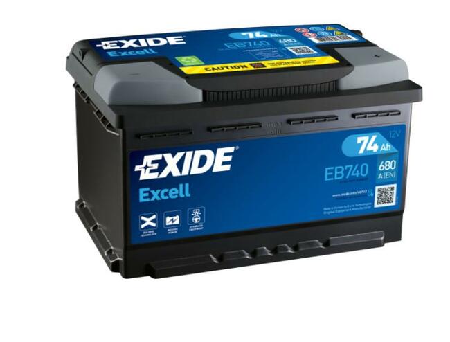 Akumulator Exide Excell 74Ah 680A PRAWY PLUS GDYNIA