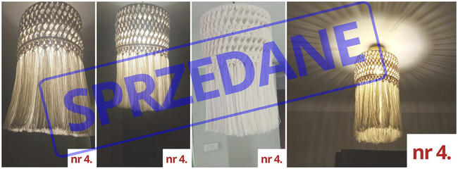 Abażur, klosz z makramy, makrama boho, własnoręczne, handmad