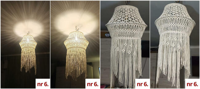 Abażur, klosz z makramy, makrama boho, własnoręczne, handmad