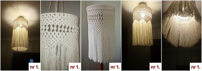 Abażur, klosz z makramy, makrama boho, własnoręczne, handmad