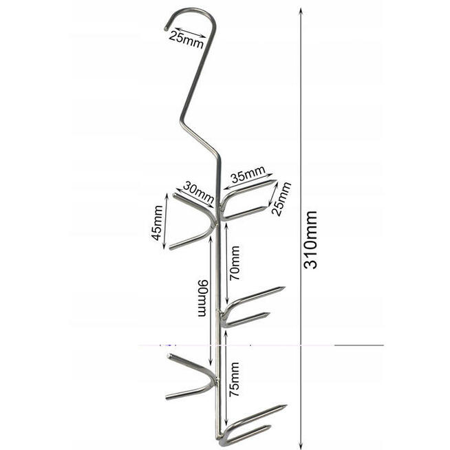 Hak Haki Do Wędzenia RYB WĘGORZA 2 Rozpórki INOX 5 sztuk