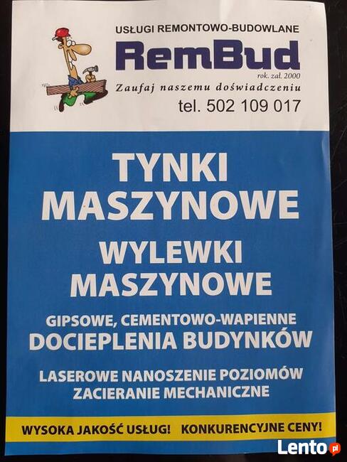 Tynki, docieplenia, wylewki