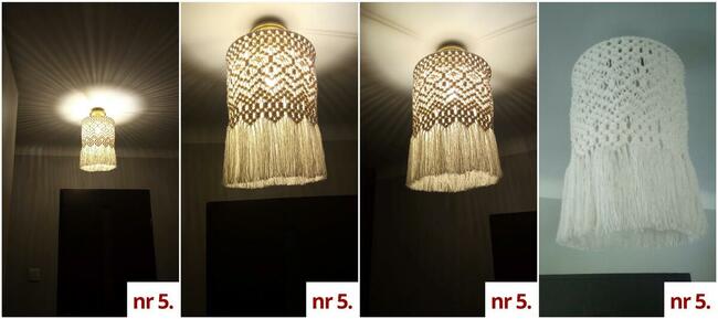 Abażur, klosz z makramy, makrama boho, własnoręczne, handmad