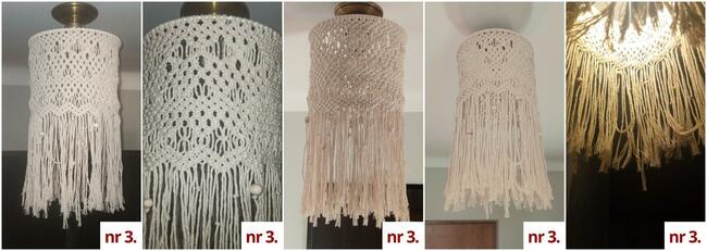 Abażur, klosz z makramy, makrama boho, własnoręczne, handmad