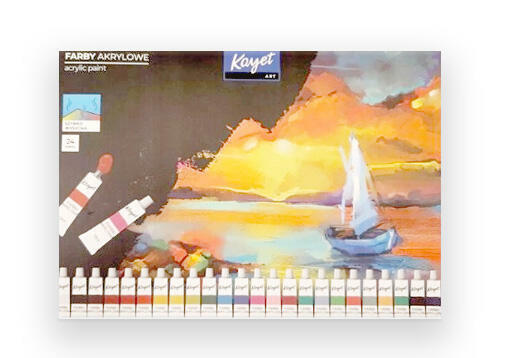 akryle farby komplet 24