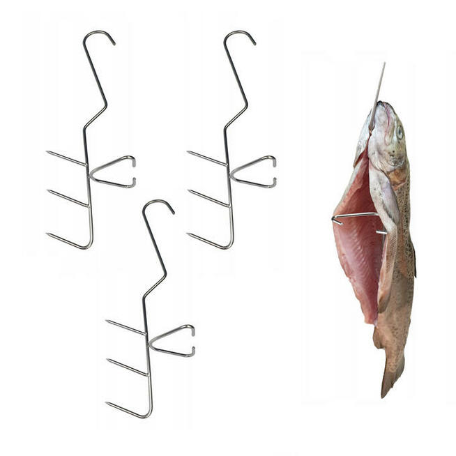 Hak Haki Do Wędzenia RYB 24 cm Regulowana Rozpórka 3 sztuki