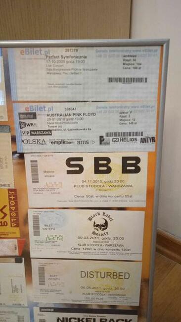 Kolekcja archiwalnych wejściówek na koncerty