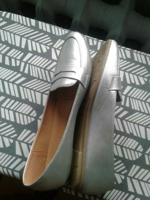 Nowe Srebrne Balerinki Damskie Rozmiar 41 Polecam