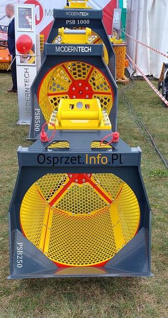 Łyżka przesiewająca do ziemi , gruzu - przesiewacz bębnowy