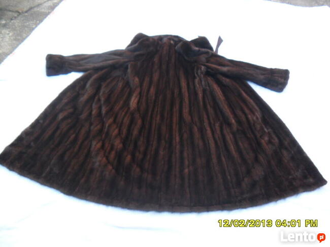nowe, futro/plaszcz z brazowych norek, XL