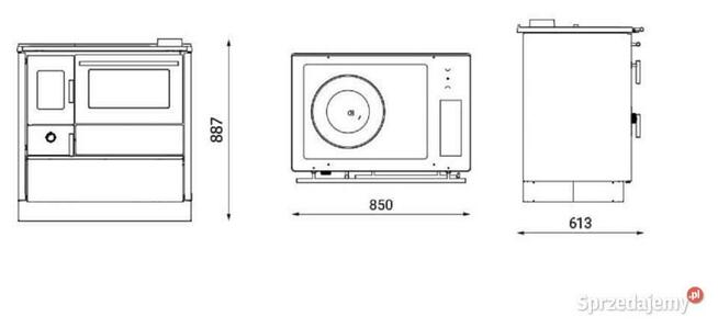 Piec kuchenny kuchnia ALFA 85 G biała, prawa / lewa