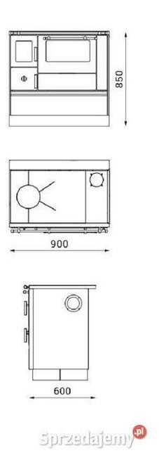 Piec kuchenny kuchnia DOMINANT 90 biała, lewa