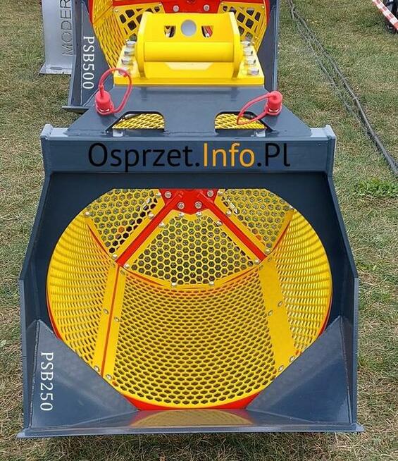 Łyżka przesiewająca do ziemi , gruzu - przesiewacz bębnowy