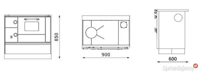 Kuchnia na drewno FAVORIT 90 biała prawa