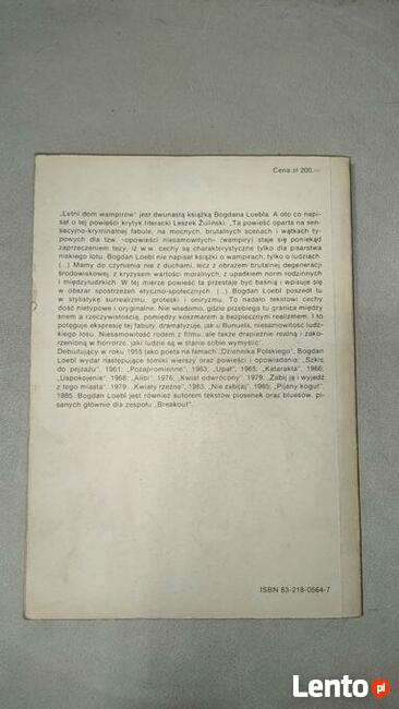 „Letni dom wampirów” Bogdan Loebl + GRATIS książka