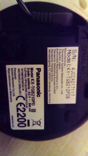Telefon stacjonarny przenośny Pnasonic kx-tgb210pdb