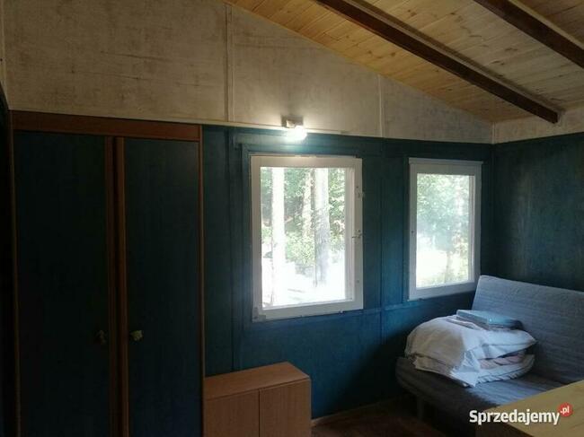 Domek Borsuk w lesie nad jeziorem Sasek Wielki Nocleg Mazury