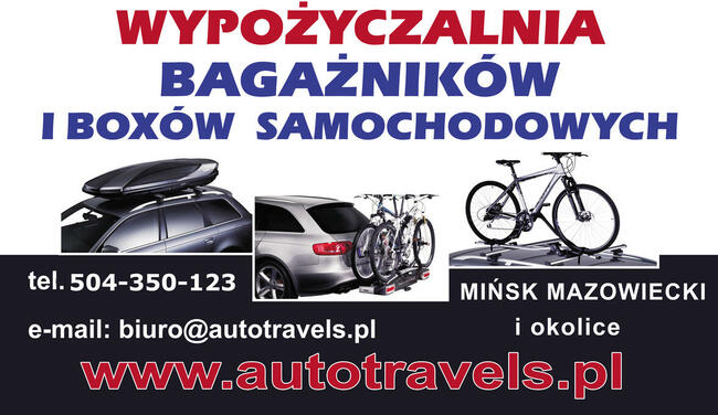 Wypożyczalnia bagażników i boxów THULE Mińsk Mazowiecki