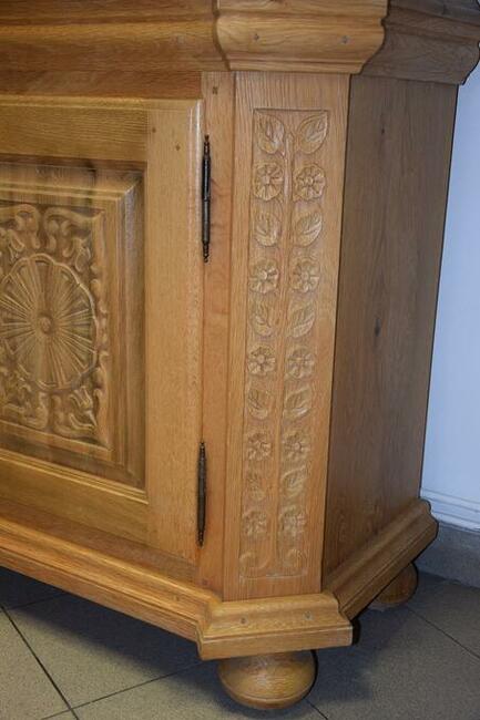 komoda z nadstawką - kredens w całości z litego dębu