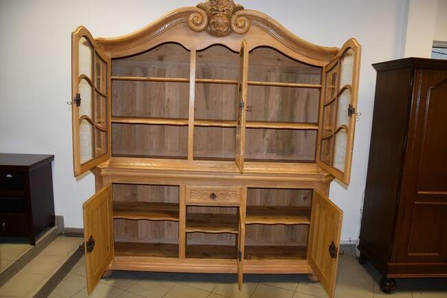 komoda z nadstawką - kredens w całości z litego dębu