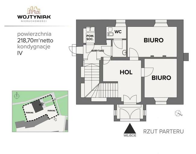 DUŻY lokal z PARKINGIEM Kamienica historyczna na biuro