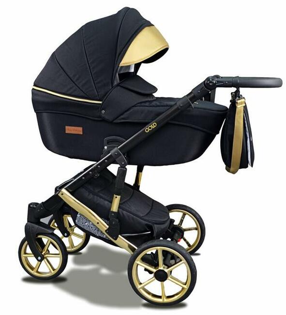 Wózek Dziecięcy Uczio Gold Złoty 4w1 Fotelik + Baza Isofix