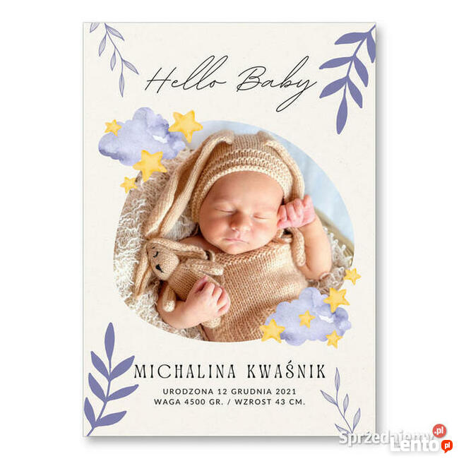 Metryczka dziecka spersonalizowany prezent na urodziny