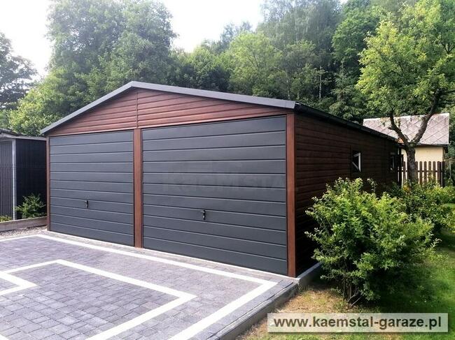 Garaż blaszany 6x5 blaszak spad w tył, antracyt