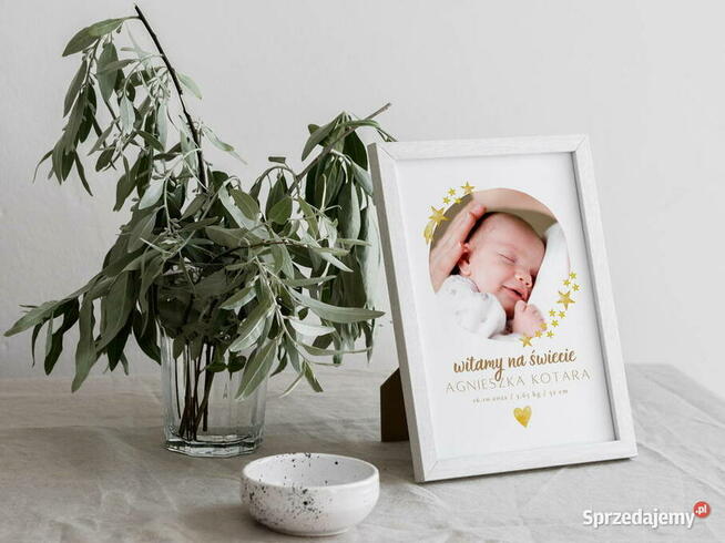 Metryczka dziecka prezent pamiątka chrzest urodziny