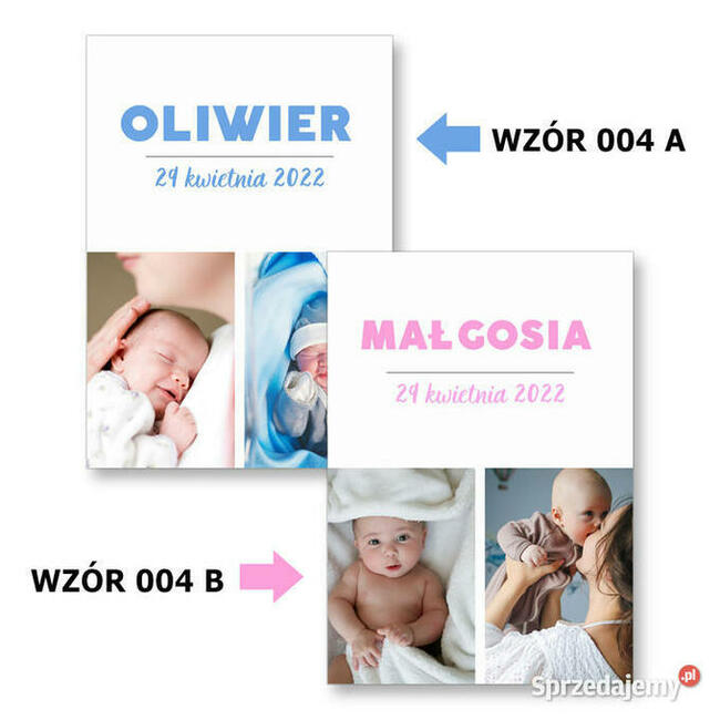 Metryczka ze zdjęciem dziecka prezent pamiątka narodzin