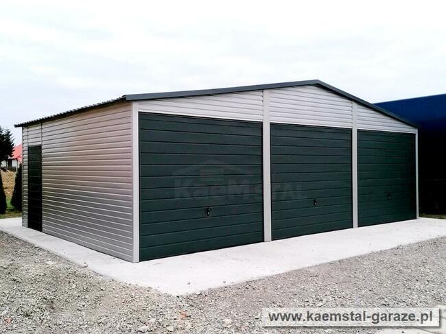 Garaż blaszany 6x5 blaszak spad w tył, antracyt